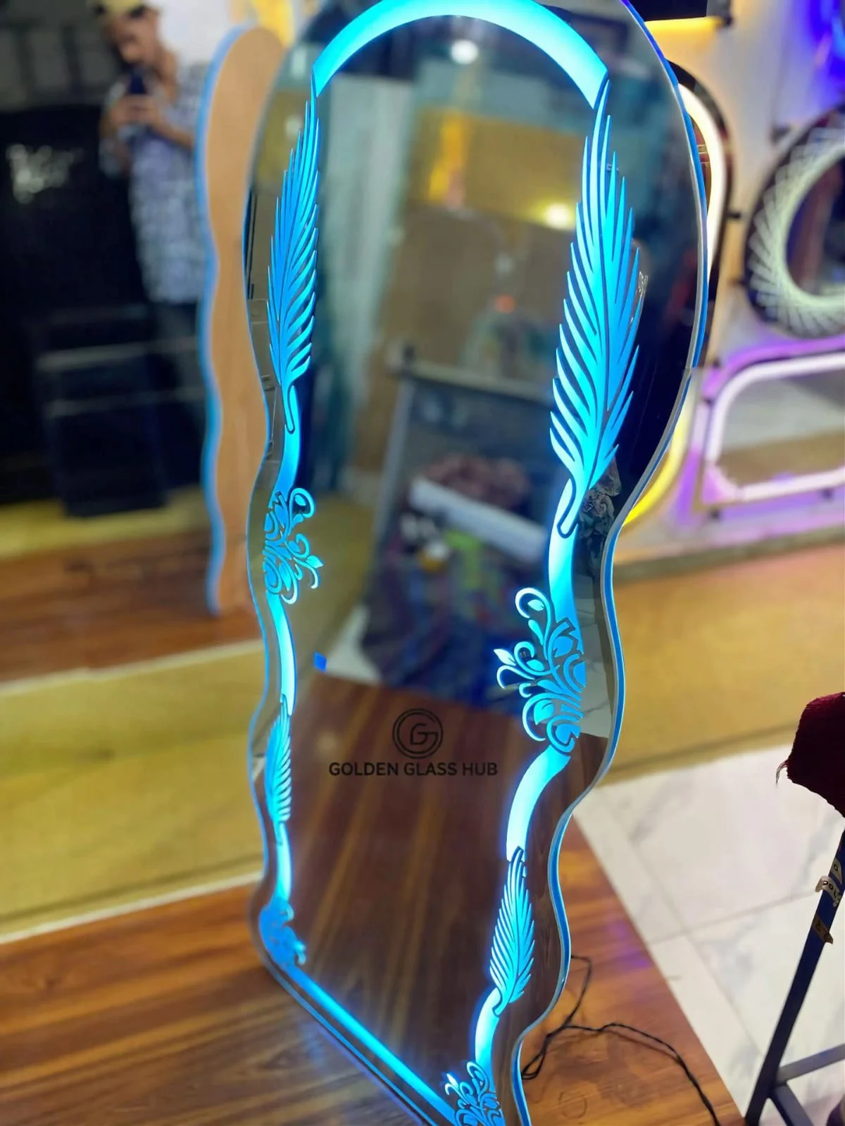 Ornate Floral Neon Wavy Floor Mirror Sialkot